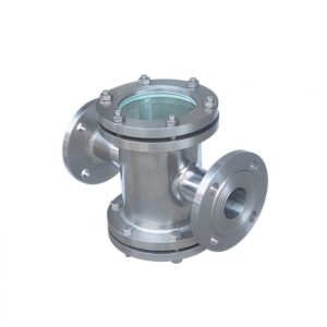 4-Way Sanitary Sight Glass with Flanged Ends