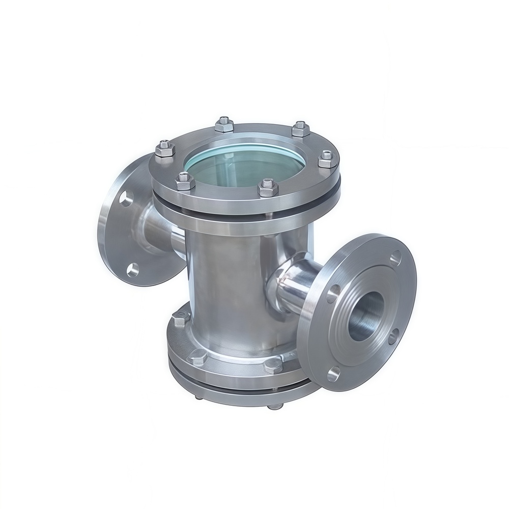 4-Way Sanitary Sight Glass with Flanged Ends