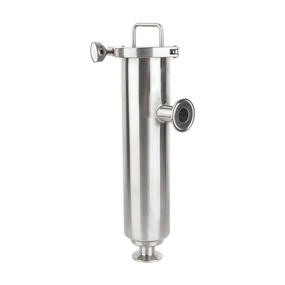 Angle-Type Sanitary Strainer with Clamp Ends