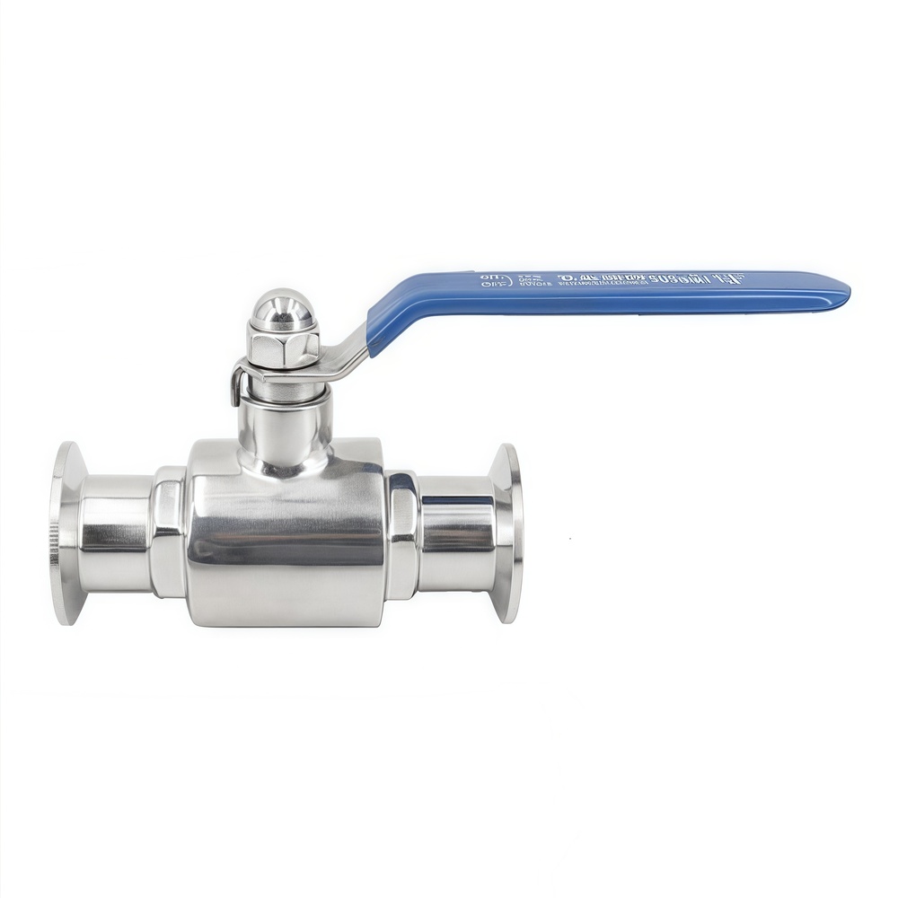 Cast Sanitary Straight-Through Ball Valve with Clamp Ends