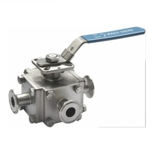 Four-Way Fully Encapsulated Sanitary Ball Valve