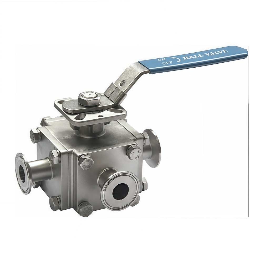 Four-Way Fully Encapsulated Sanitary Ball Valve