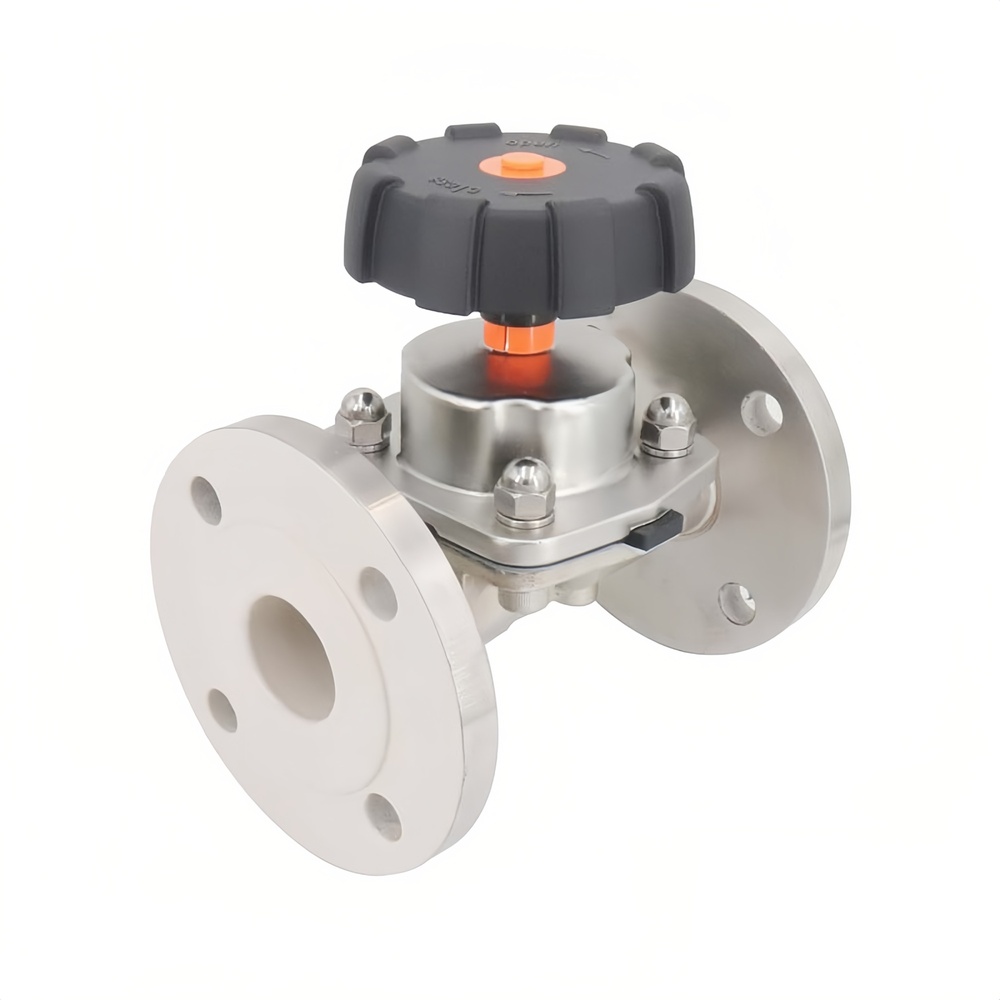 Manual Diaphragm Valve with Flanged Ends PTFE-Lined