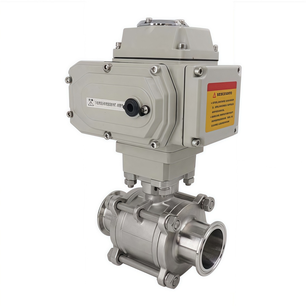 Sanitary Ball Valve with Electric Actuator and Clamp Ends