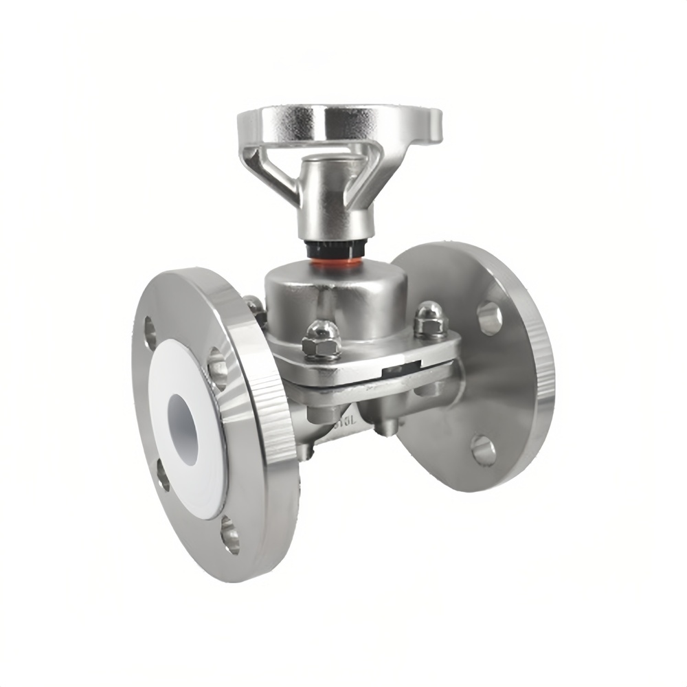 Sanitary Manual Diaphragm Valve with Flanged Ends and Coated Body