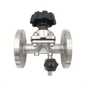 Sanitary Manual Diaphragm Valve with Flanged Ends and Sampling Port