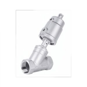 Sanitary Pneumatic Angle Seat Valve with Threaded Ends and Stainless Steel Body
