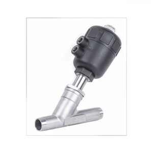Sanitary Pneumatic Angle Seat Valve with Weld Ends and Plastic Body