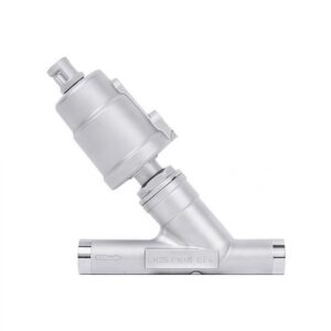 Sanitary Pneumatic Angle Seat Valve with Weld Ends and Stainless Steel Body