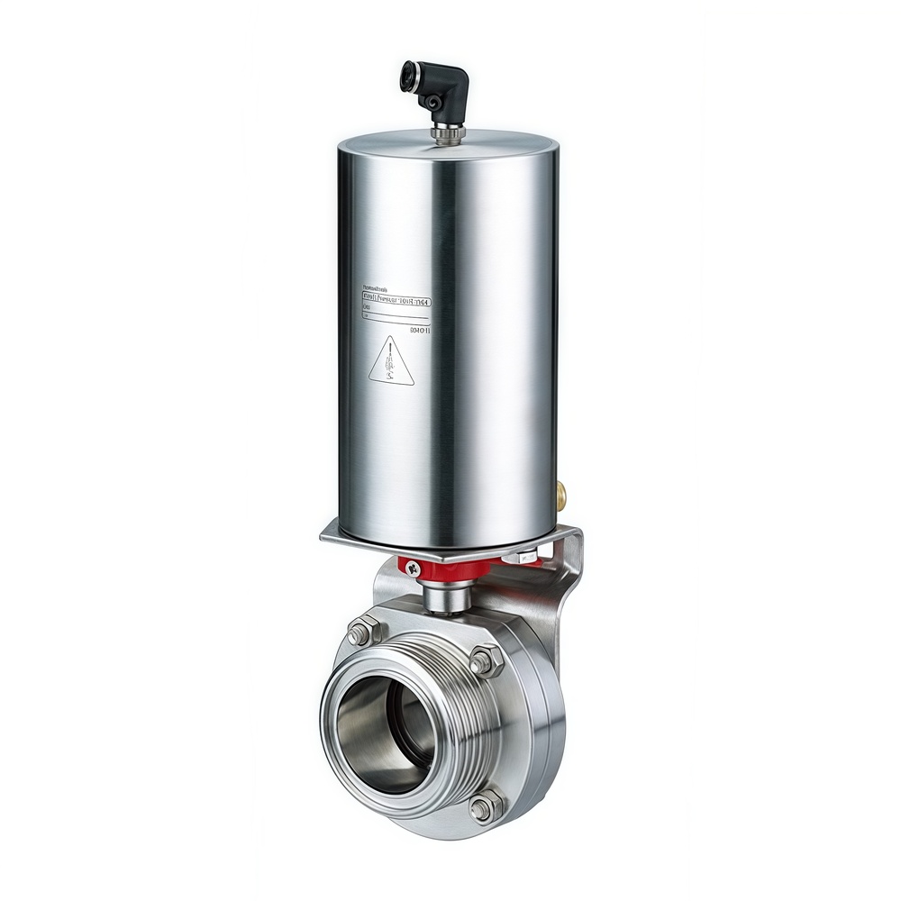 Sanitary Pneumatic Butterfly Valve with Stainless Steel Body