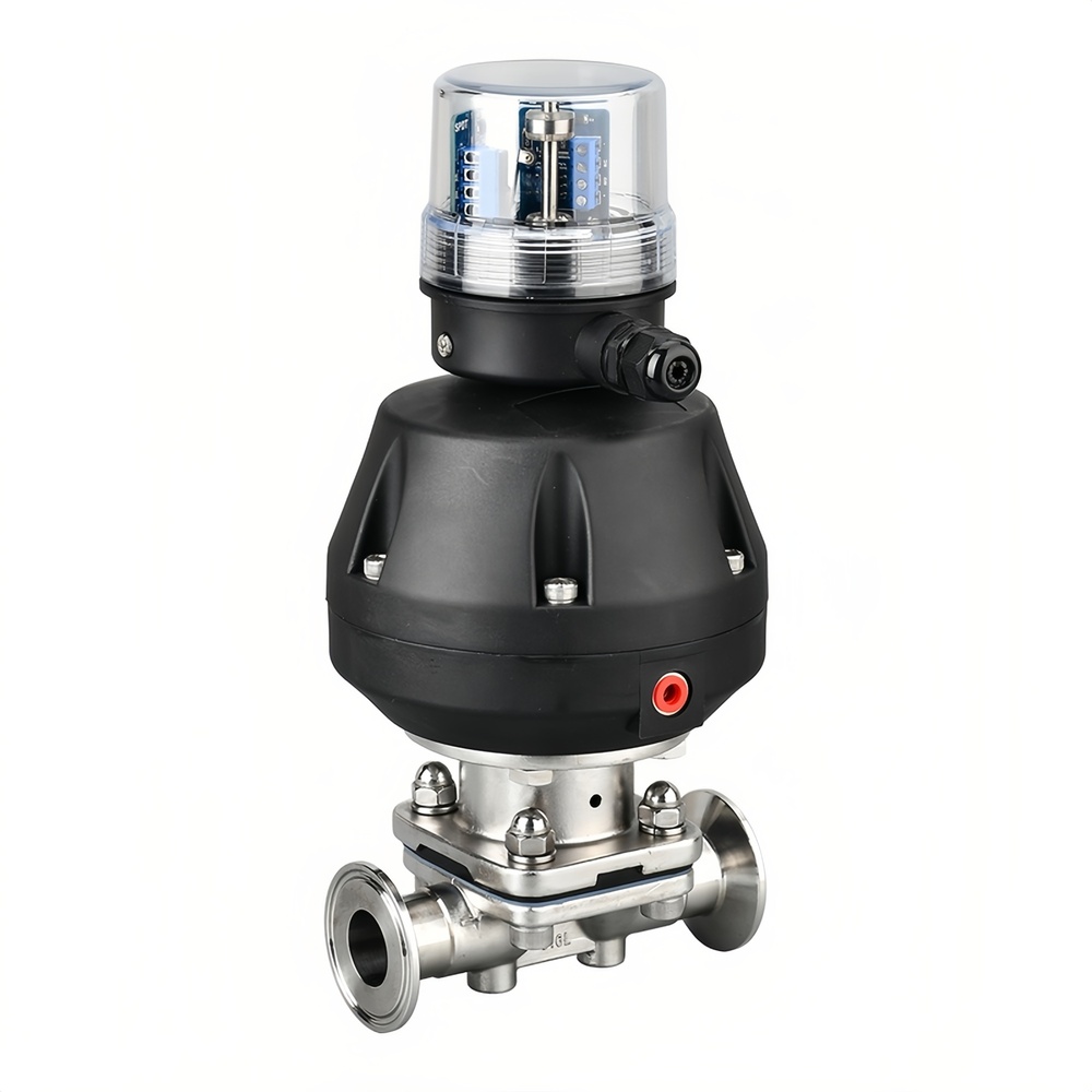 Sanitary Pneumatic Diaphragm Valve with Compact Actuator