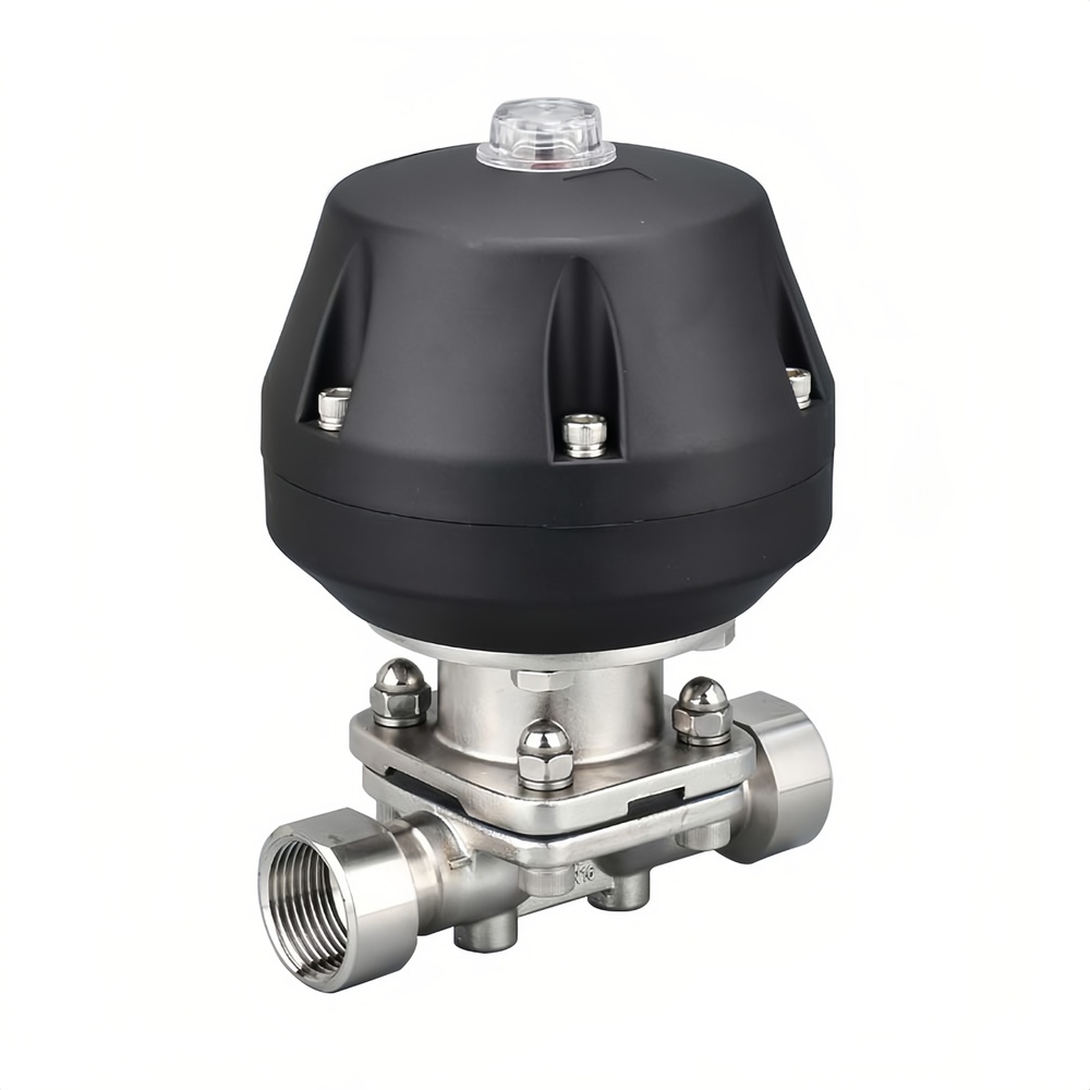 Sanitary Pneumatic Diaphragm Valve with Threaded Ends