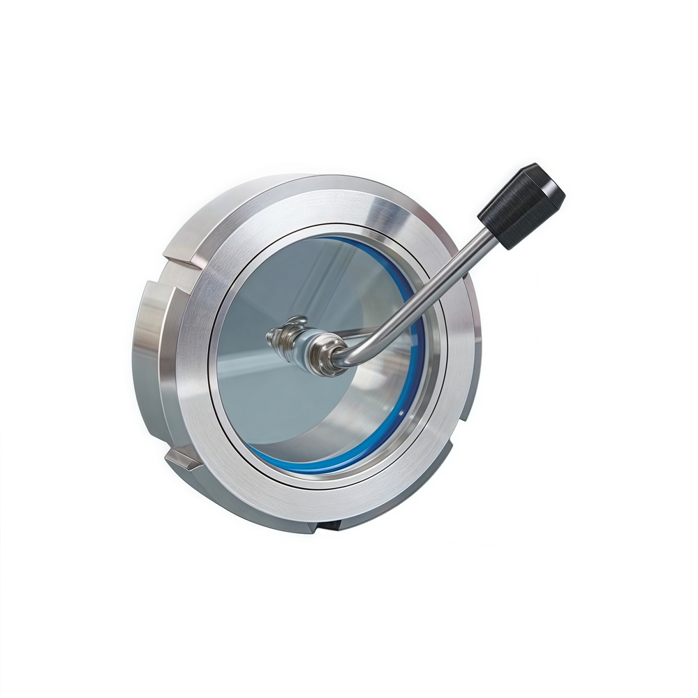 Sanitary Sight Glass with Union Ends and Wiper